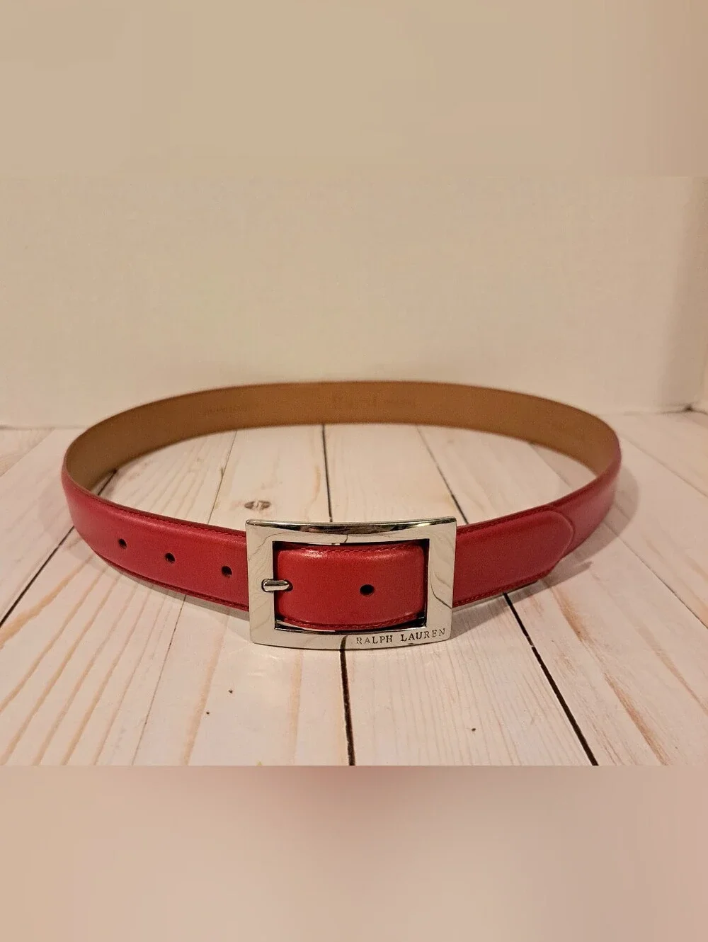 Ralph Lauren Red Leather Belt